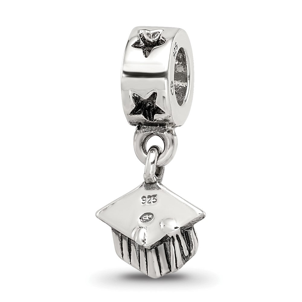 Sterling Silver Reflections Graduation Cap Dangle Bead