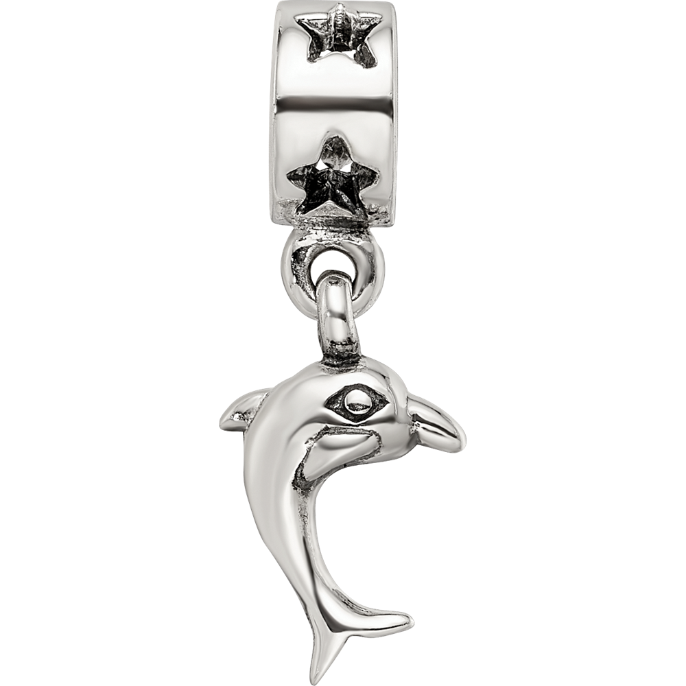 Sterling Silver Reflections Dolphin Dangle Bead