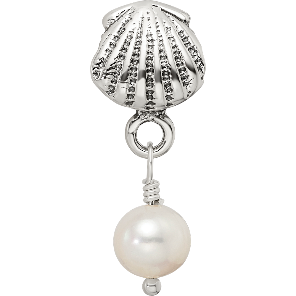 Sterling Silver Reflections Shell FW Cultured Pearl Dangle Bead