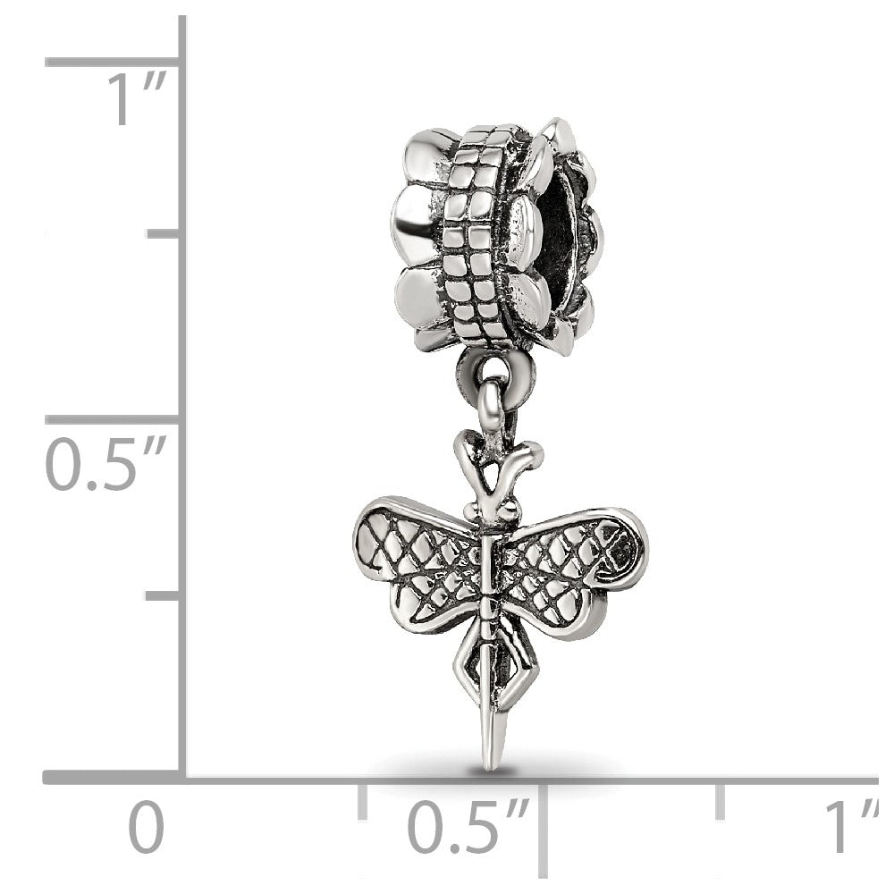 Sterling Silver Reflections Dragonfly Dangle Bead