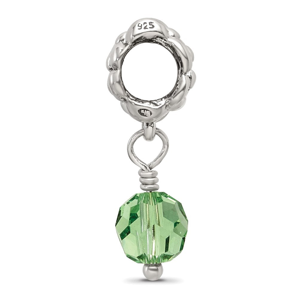 Sterling Silver Reflections Green Preciosa Crystal Dangle Bead
