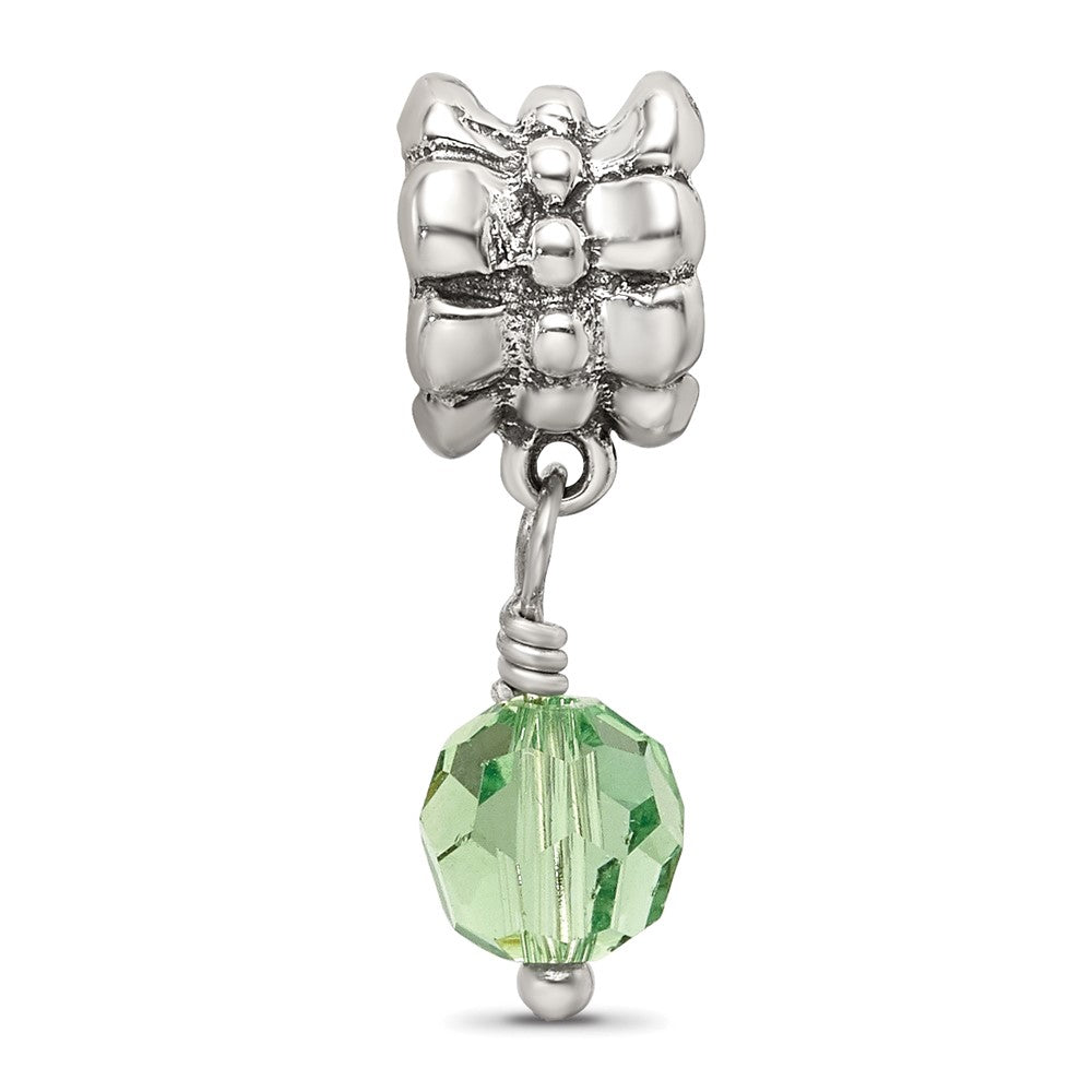 Sterling Silver Reflections Green Preciosa Crystal Dangle Bead