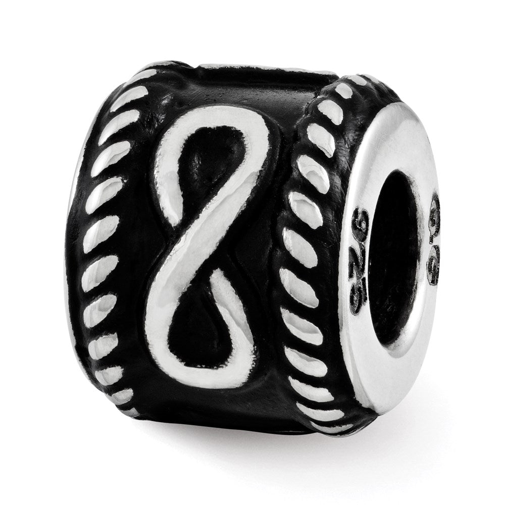 Sterling Silver Reflection Rope Boarder and Infinity Personalized Bead