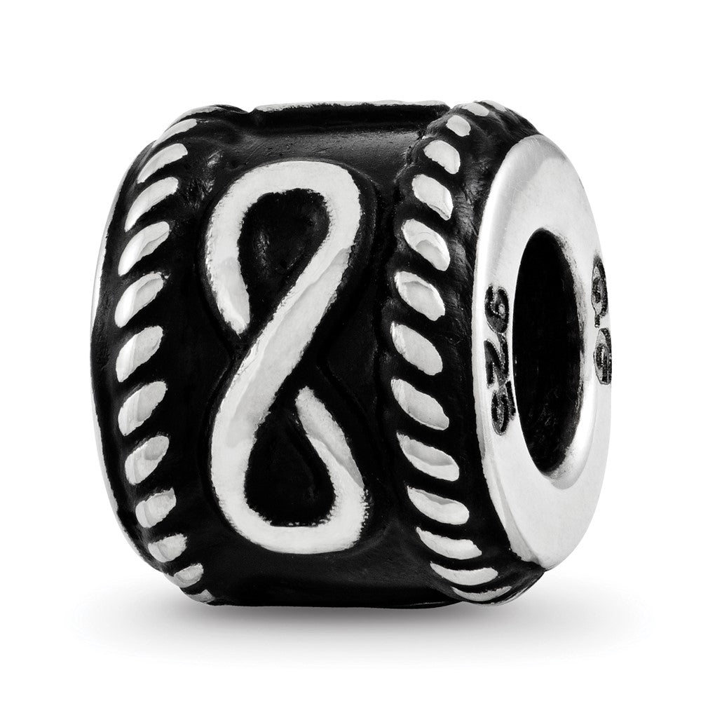 Sterling Silver Reflection Rope Boarder and Infinity Personalized Bead