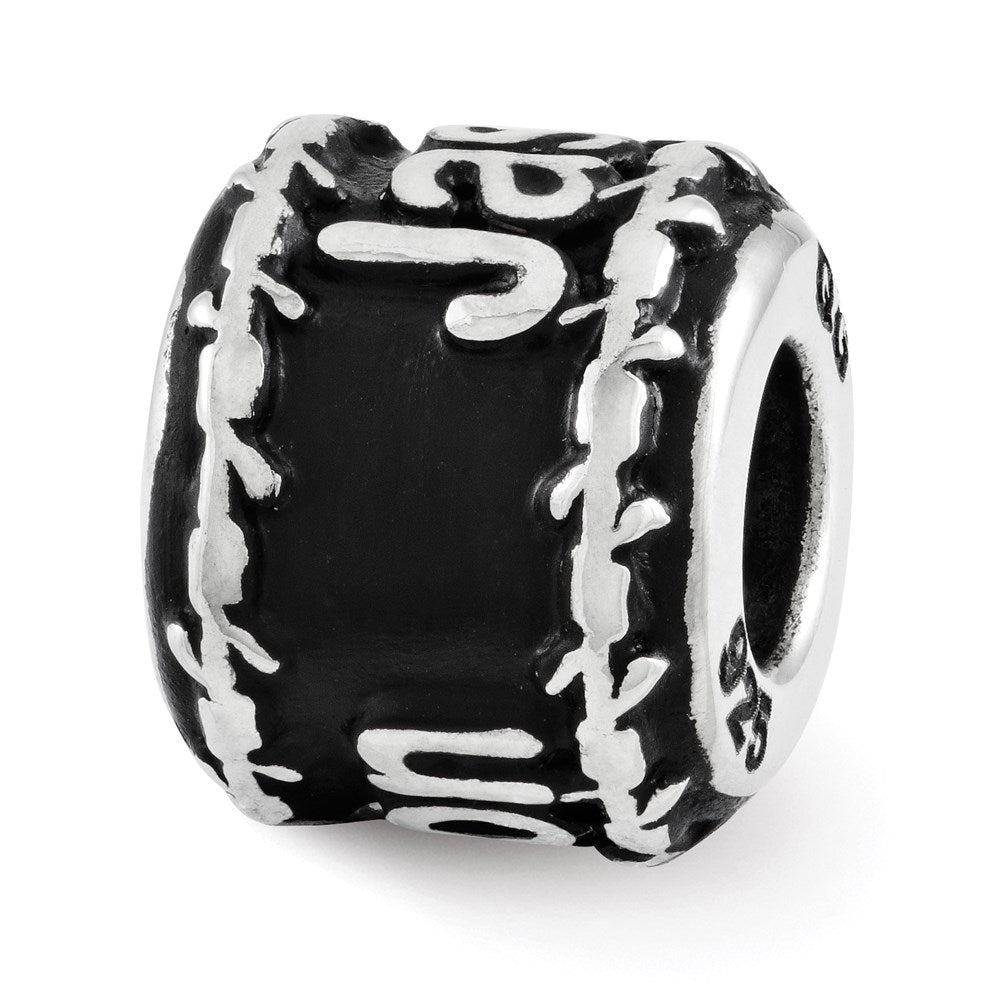 Sterling Silver Reflection Barbed Wire Boarder Personalized Bead