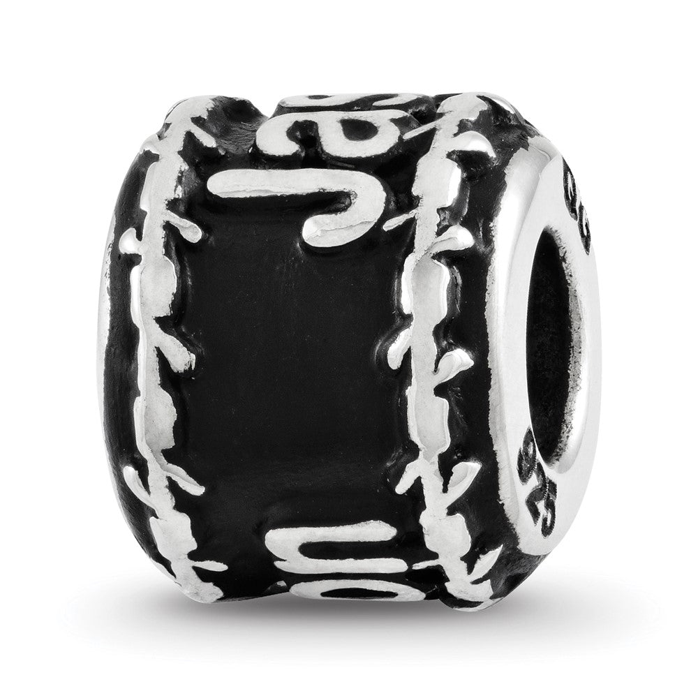 Sterling Silver Reflection Barbed Wire Boarder Personalized Bead