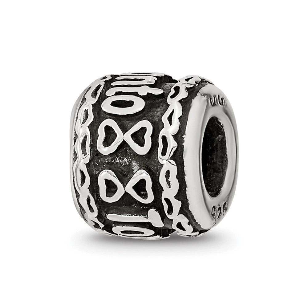 Sterling Silver Reflection Heart Boarder Personalized Bead