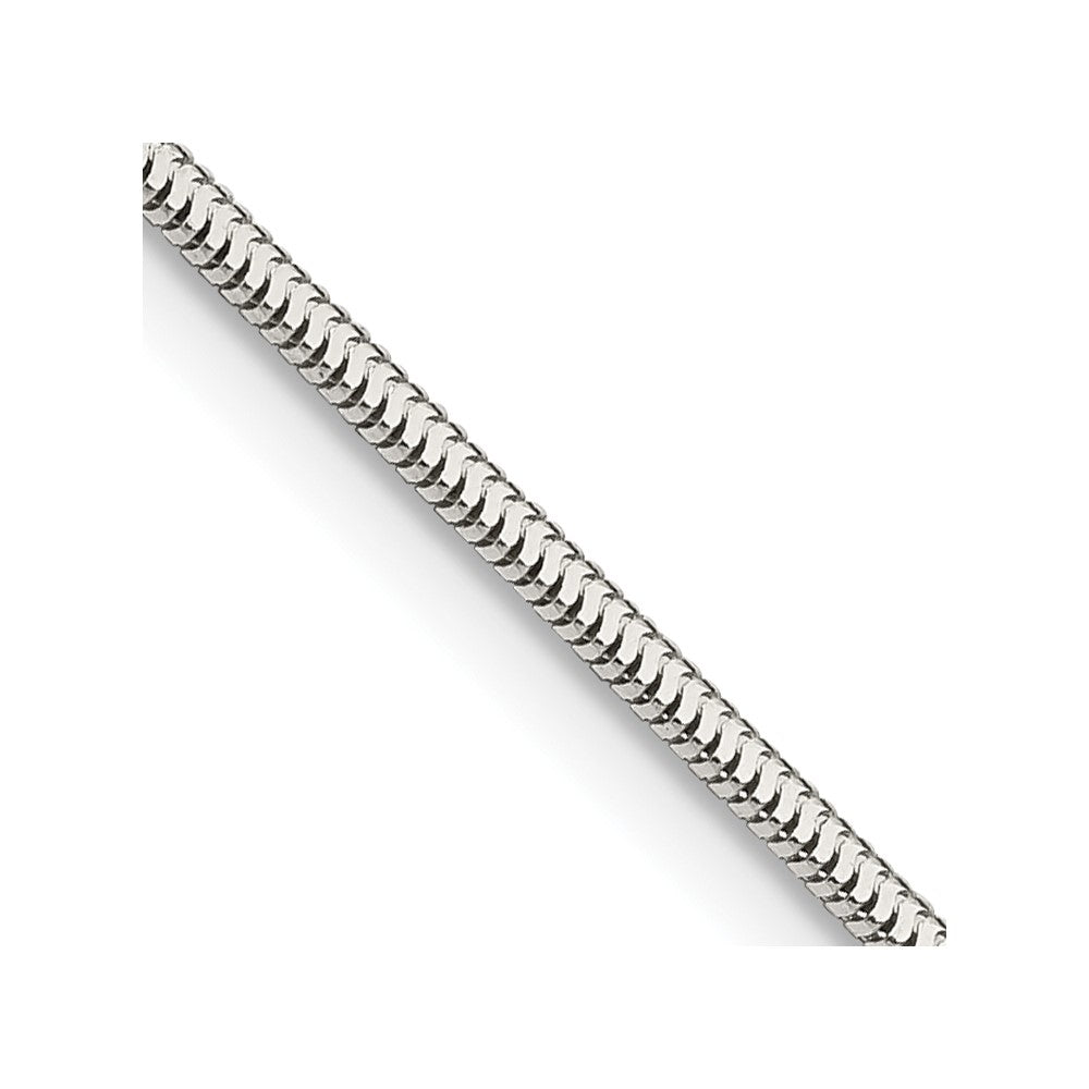 Sterling Silver 1.5mm Diamond-cut Flat Snake Chain