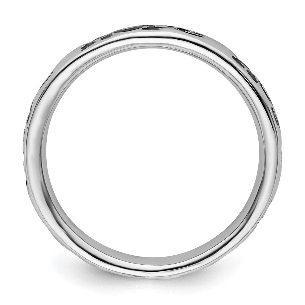 Sterling Silver Stackable Expressions Polished Enameled Hope Ring