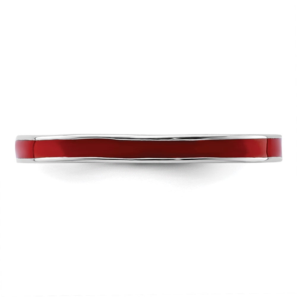 Sterling Silver Stackable Expressions Red Enameled 2.25mm Ring