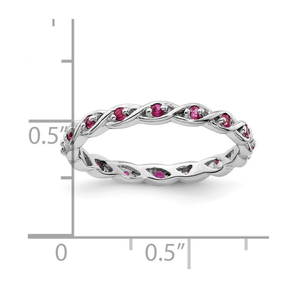 Sterling Silver Stackable Expressions Created Ruby Ring