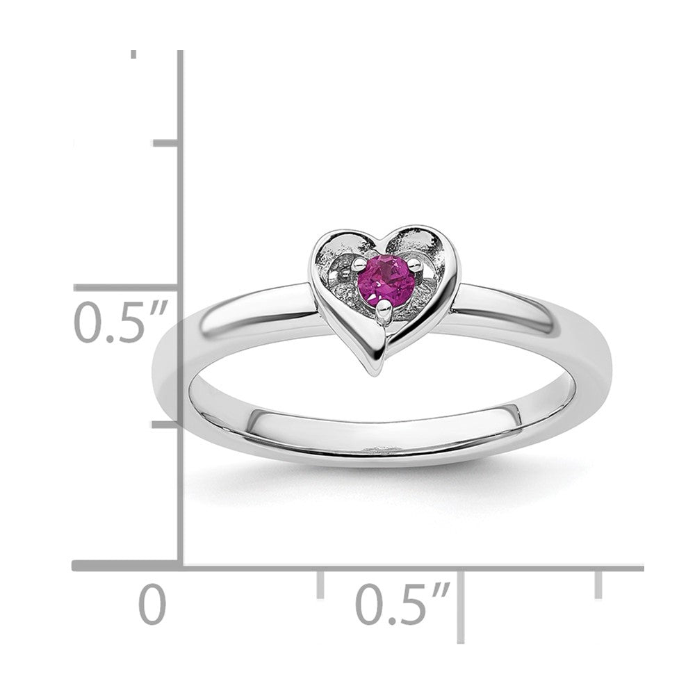 Sterling Silver Stackable Expressions Rhodolite Garnet Heart Ring