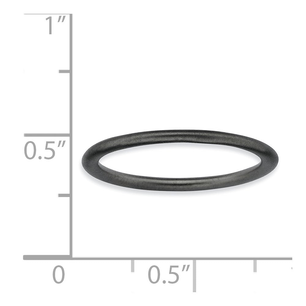 Sterling Silver Stackable Expressions Black-plated Satin Ring