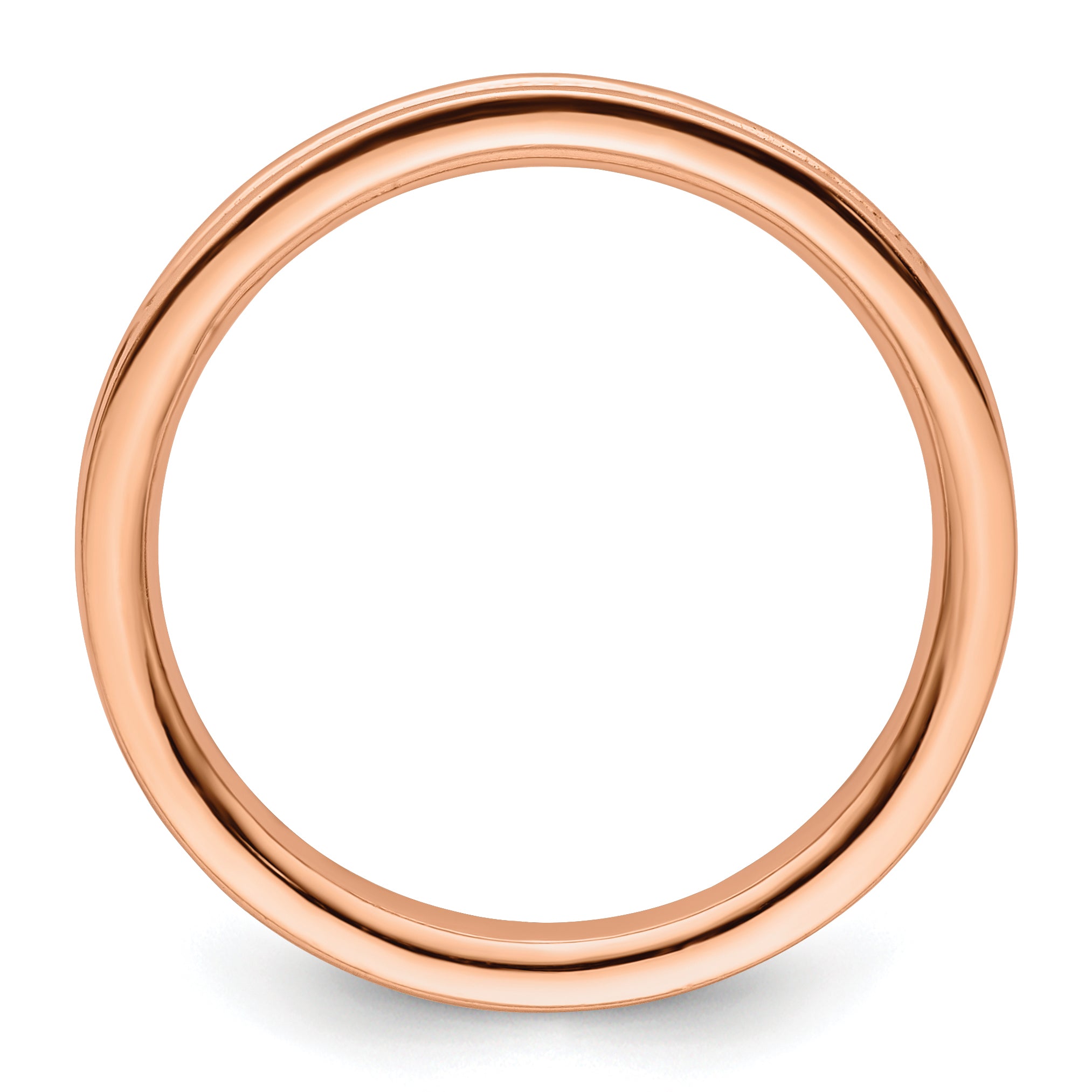 Sterling Silver Stackable Expressions Pink-plated Grooved Ring