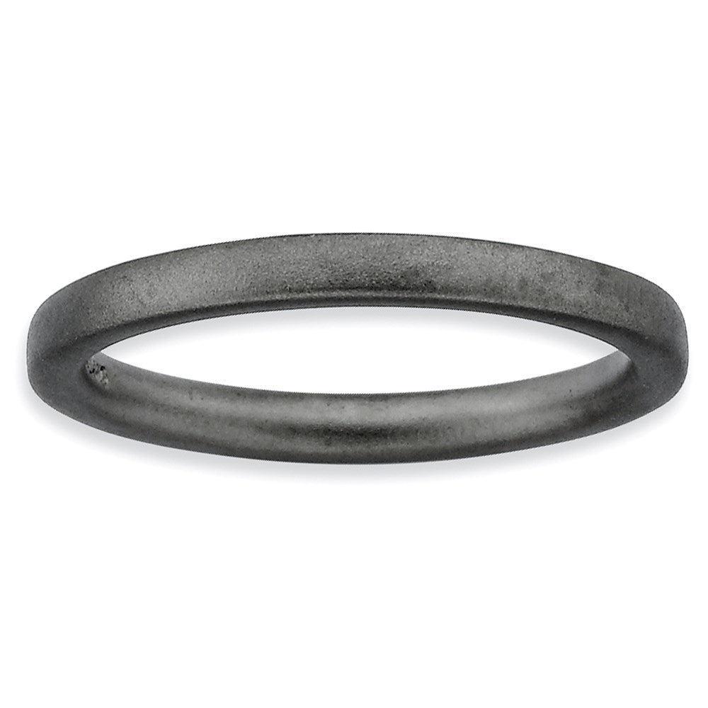 Sterling Silver Stackable Expressions Black-plated Satin Ring