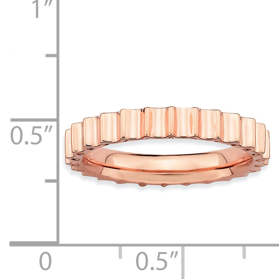 Sterling Silver Stackable Expressions Pink-plated Ring