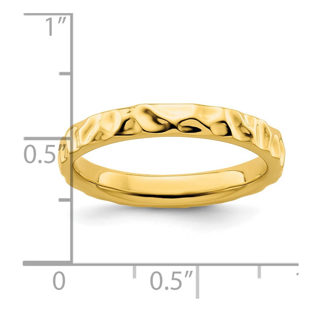 Sterling Silver Stackable Expressions Gold-plated Ring