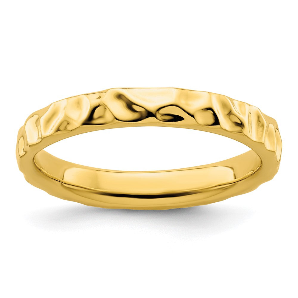 Sterling Silver Stackable Expressions Gold-plated Ring