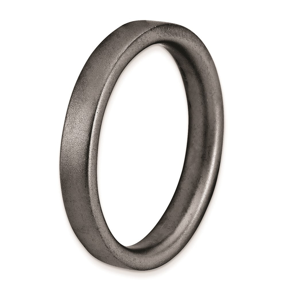 Sterling Silver Stackable Expressions Black-plated Satin Ring