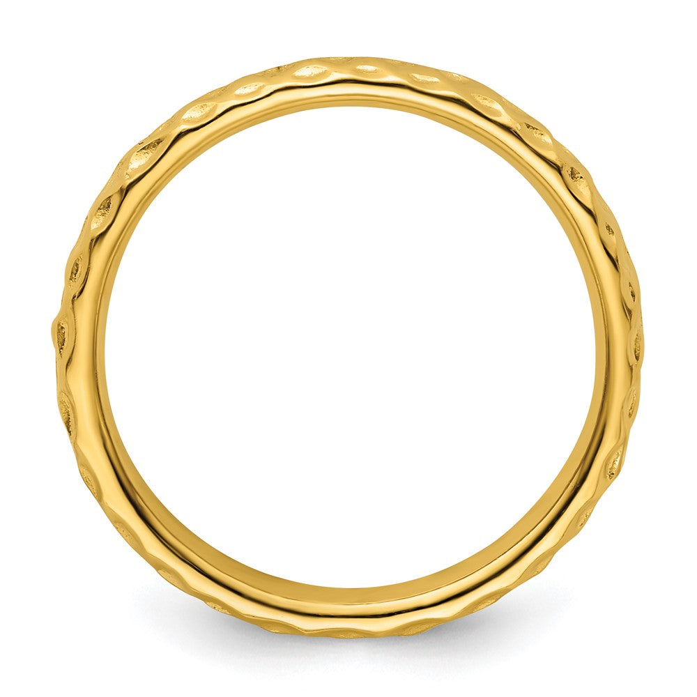 Sterling Silver Stackable Expressions Gold-plated Ring