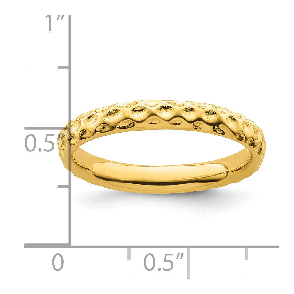 Sterling Silver Stackable Expressions Gold-plated Ring