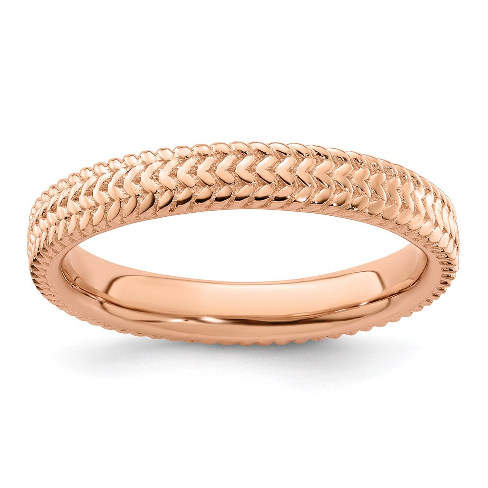 Sterling Silver Stackable Expressions Pink-plated Ring