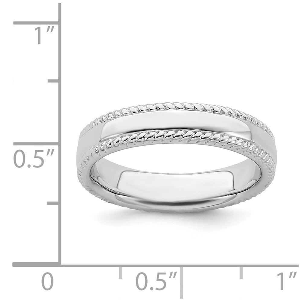 Sterling Silver Stackable Expressions Rhodium Ring