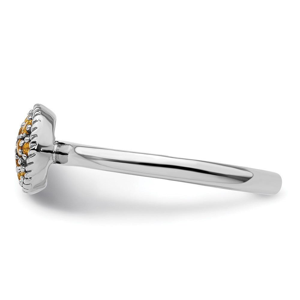 Sterling Silver Stackable Expressions Citrine Rhodium Ring