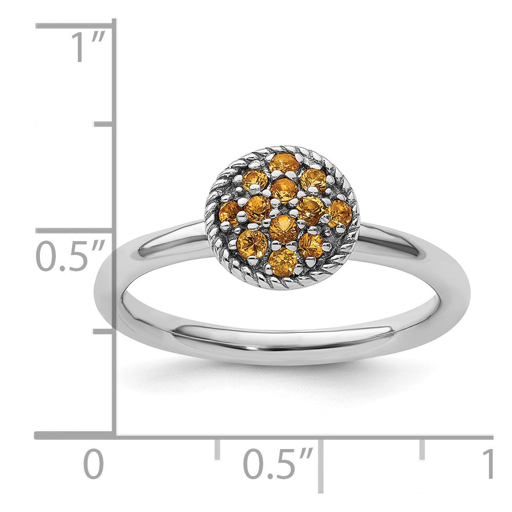 Sterling Silver Stackable Expressions Citrine Rhodium Ring