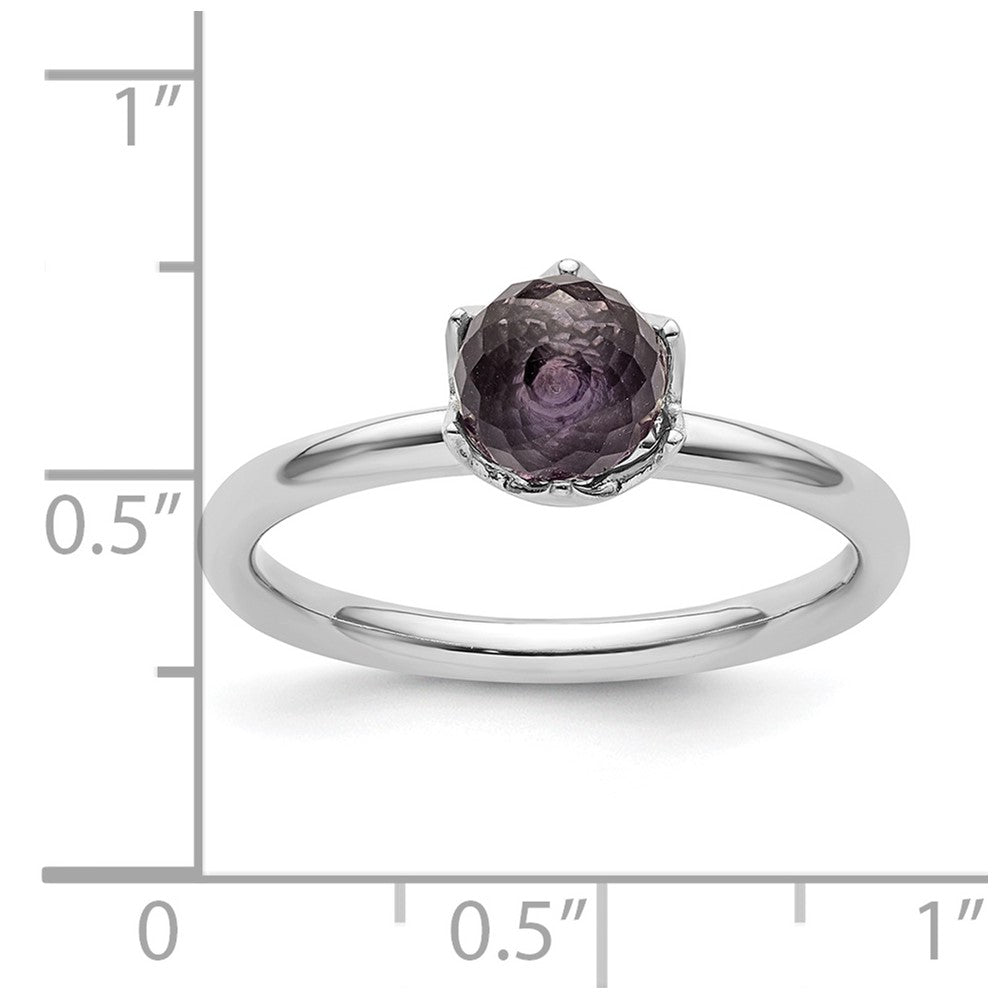 Sterling Silver Stackable Expressions Amethyst Briolette Ring