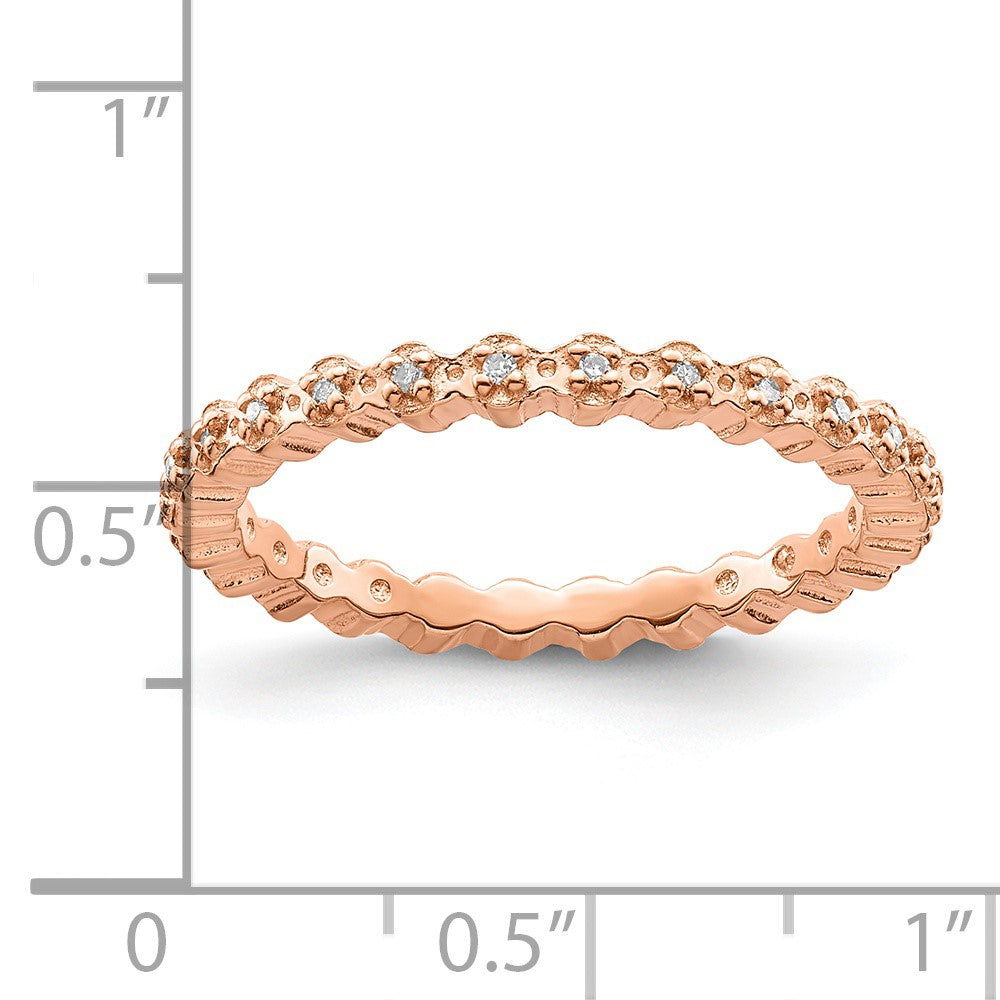 Sterling Silver Stackable Expressions Diamond Pink-plated Ring