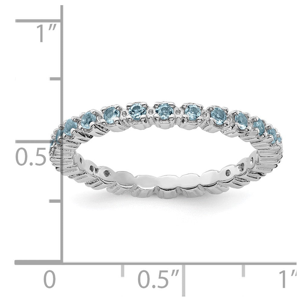 Sterling Silver Stackable Expressions Aquamarine Ring