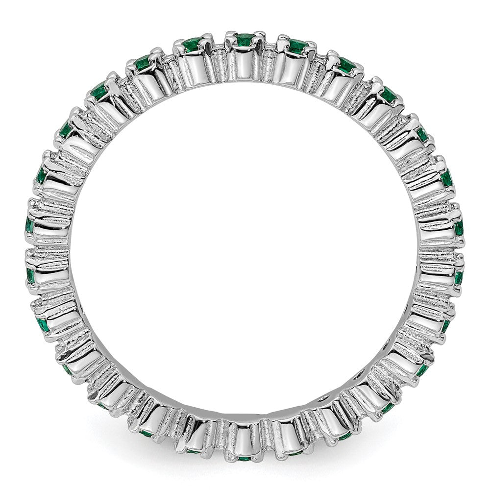 Sterling Silver Stackable Expressions Created Emerald Ring
