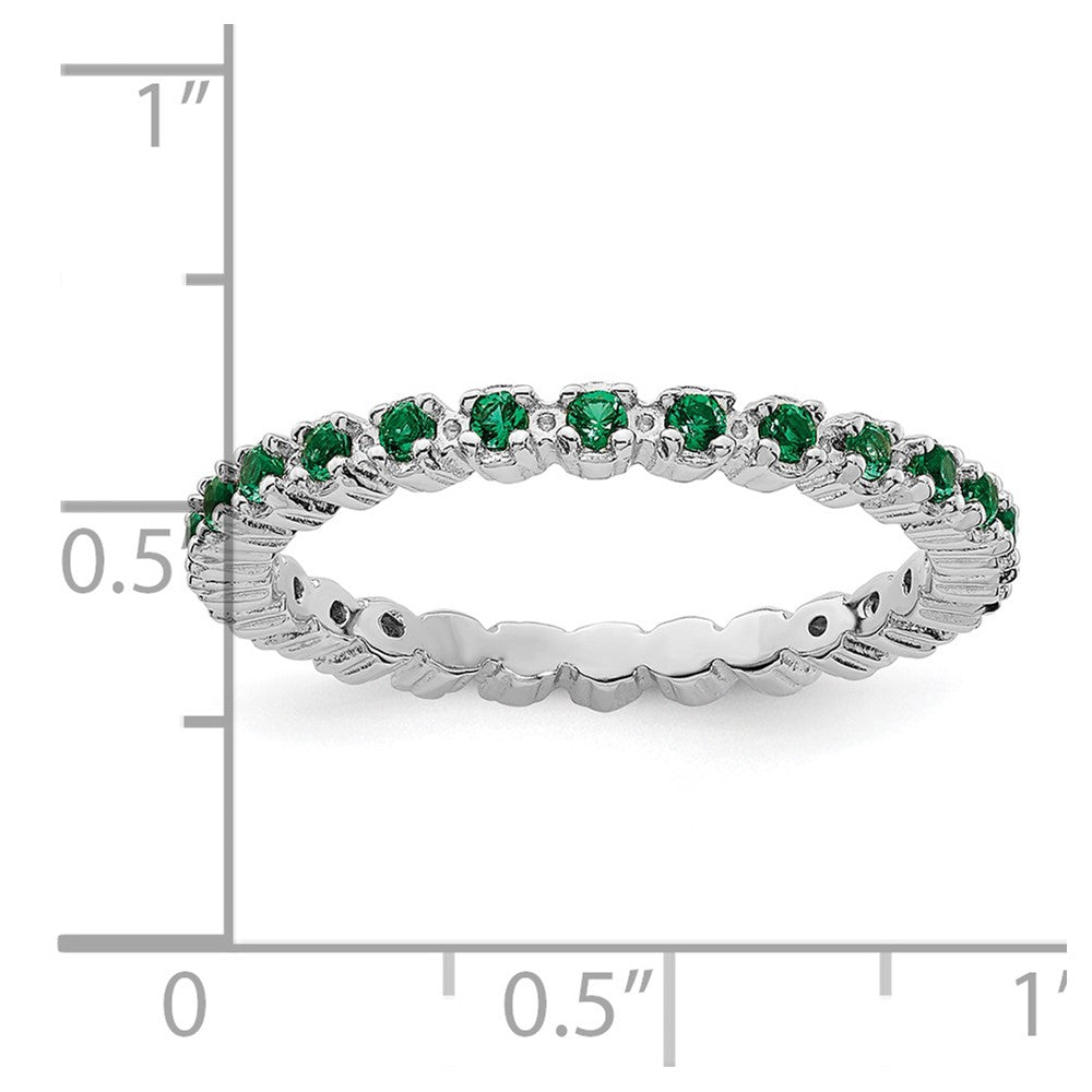 Sterling Silver Stackable Expressions Created Emerald Ring