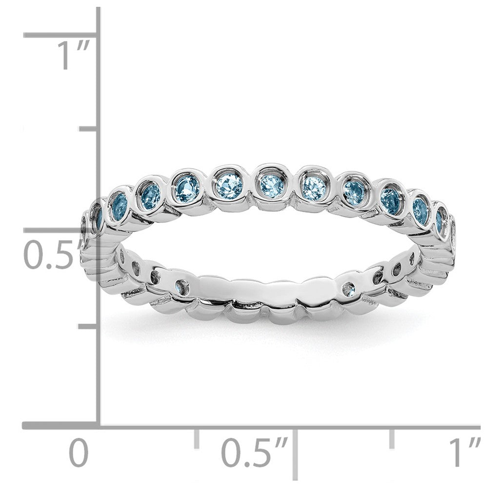Sterling Silver Stackable Expressions Aquamarine Ring