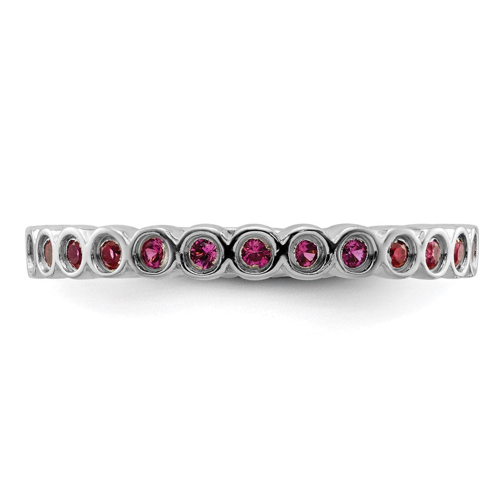Sterling Silver Stackable Expressions Created Ruby Ring