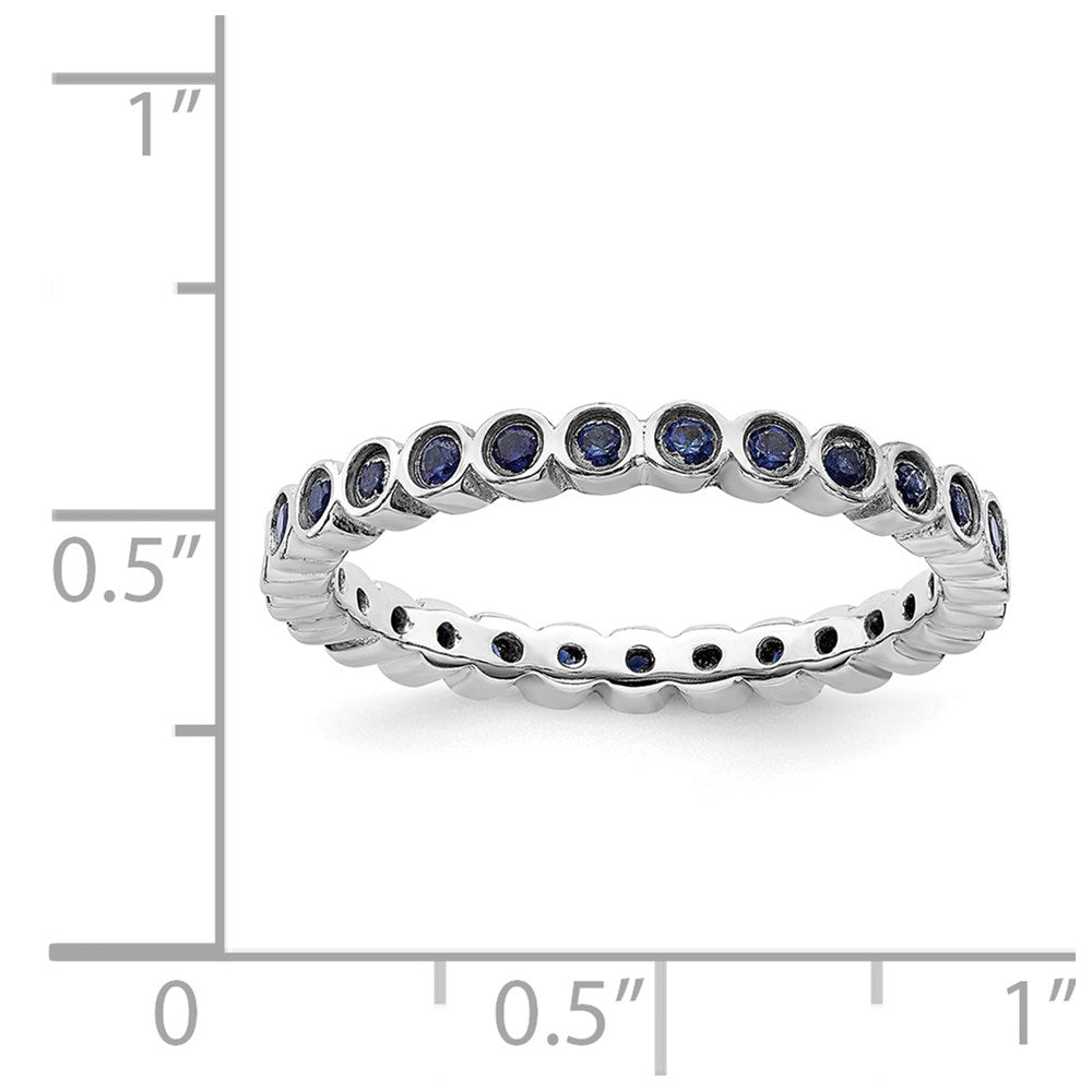 Sterling Silver Stackable Expressions Created Sapphire Ring