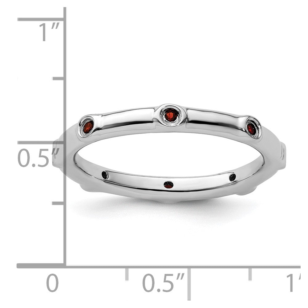 Sterling Silver Stackable Expressions Garnet Ring