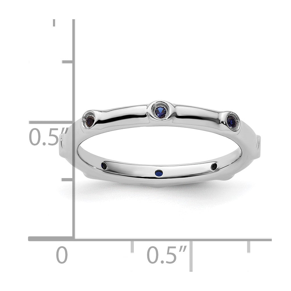 Sterling Silver Stackable Expressions Created Sapphire Ring