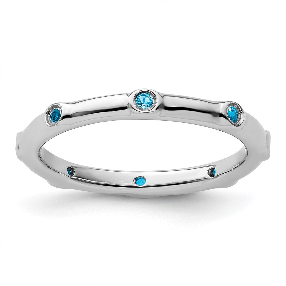 Sterling Silver Stackable Expressions Blue Topaz Ring