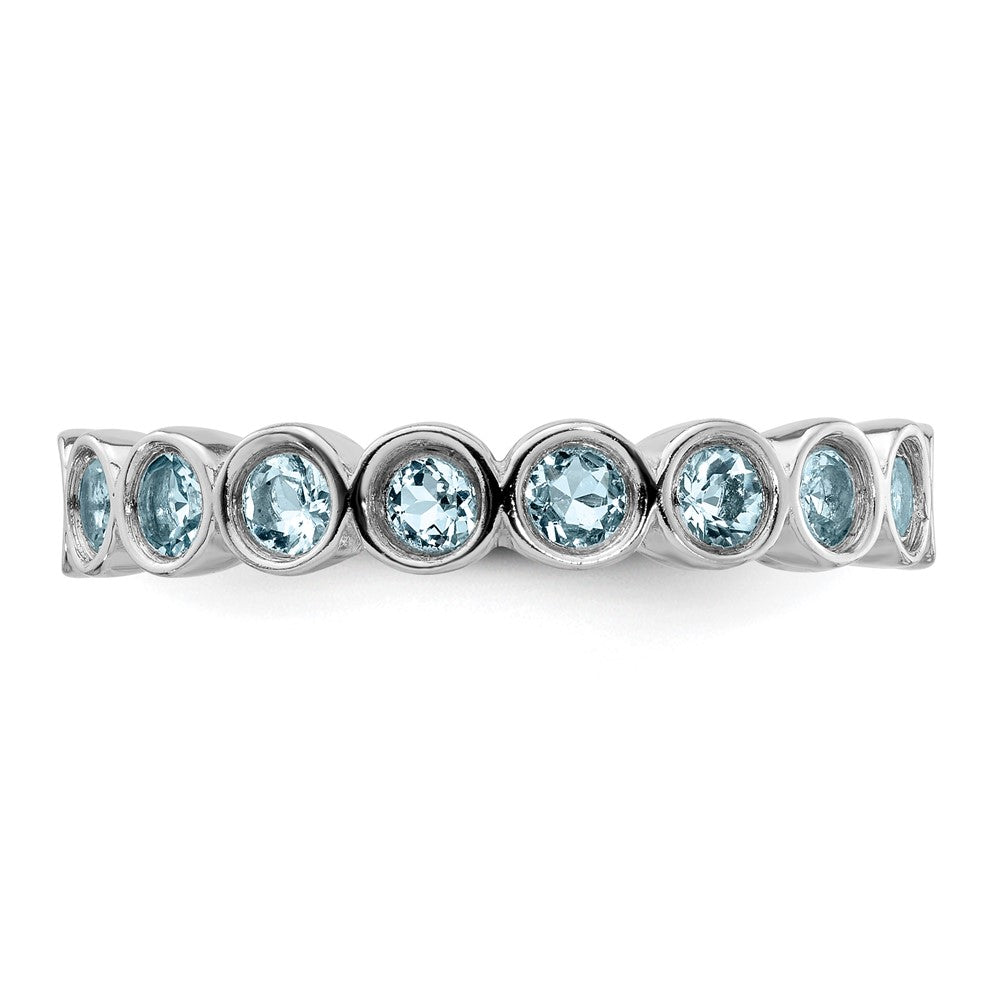 Sterling Silver Stackable Expressions Aquamarine Ring