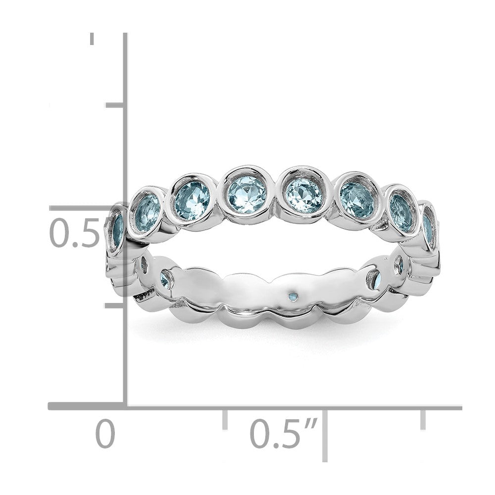Sterling Silver Stackable Expressions Aquamarine Ring