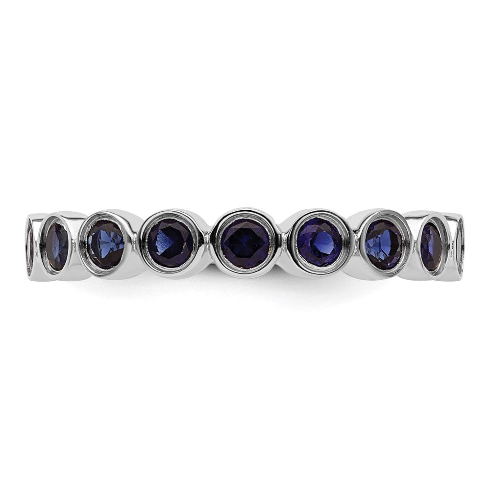 Sterling Silver Stackable Expressions Created Sapphire Ring