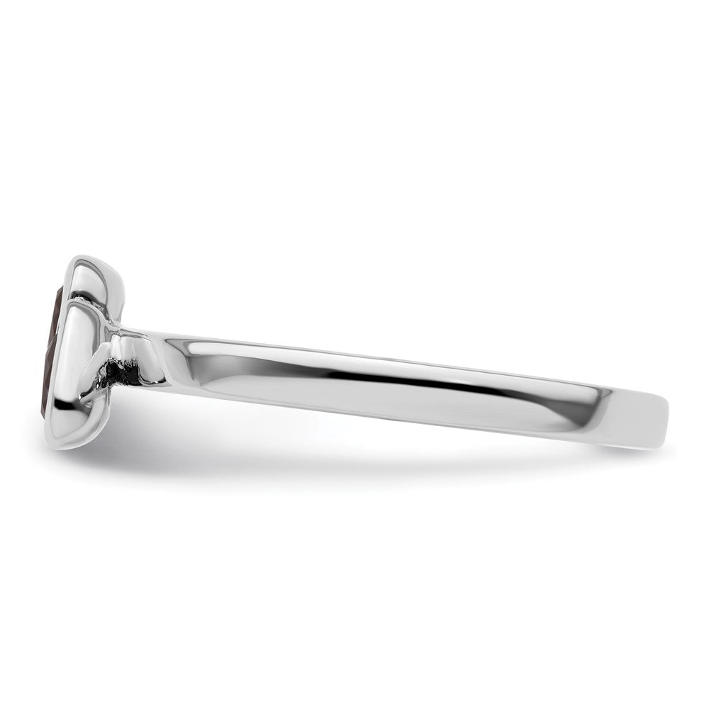 Sterling Silver Stackable Expressions Garnet Double Heart Ring