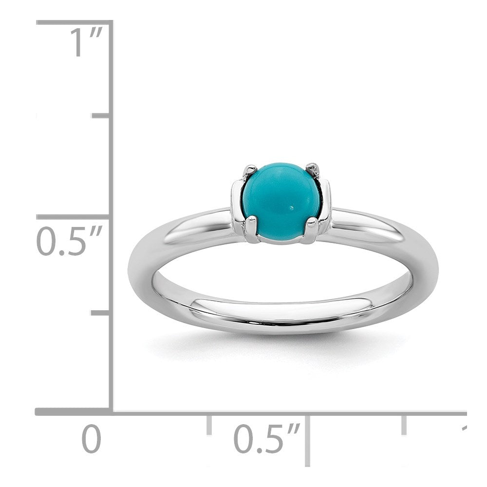 Sterling Silver Stackable Expressions Polished Turquoise Ring