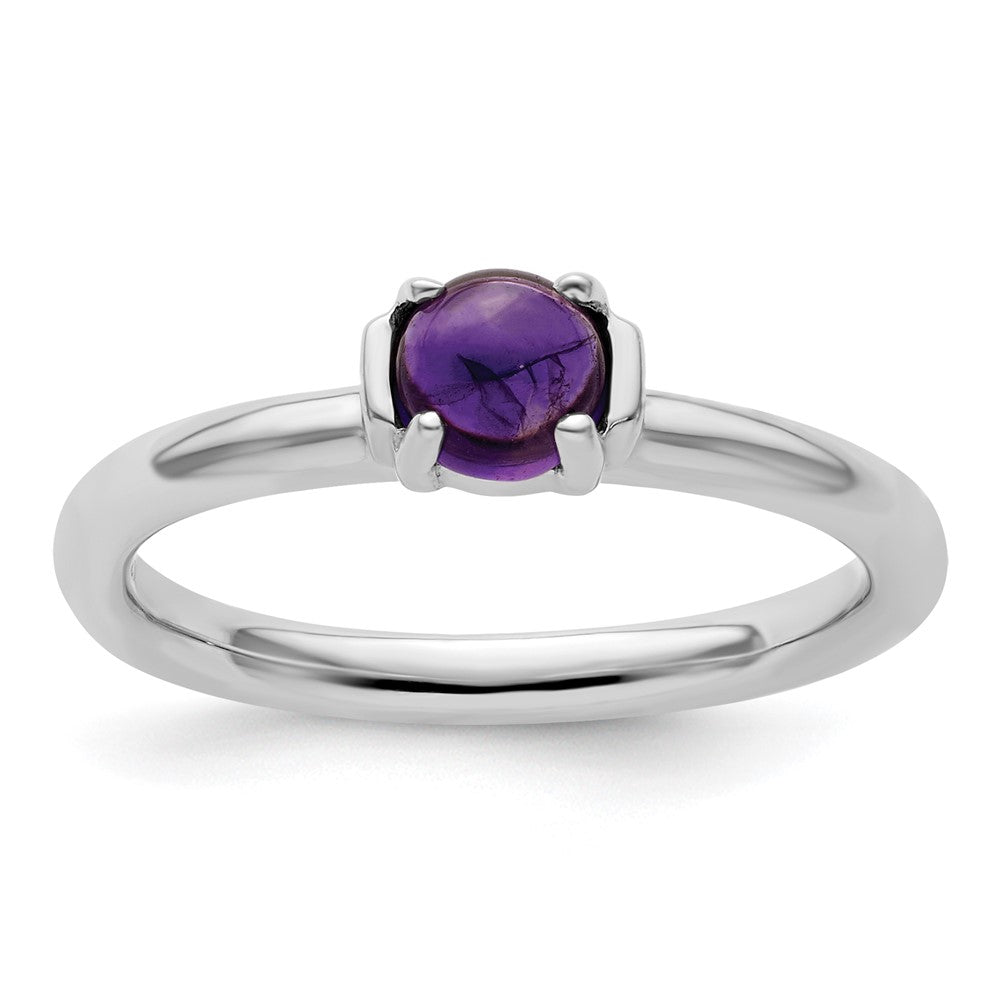 Sterling Silver Stackable Expressions Polished Amethyst Ring