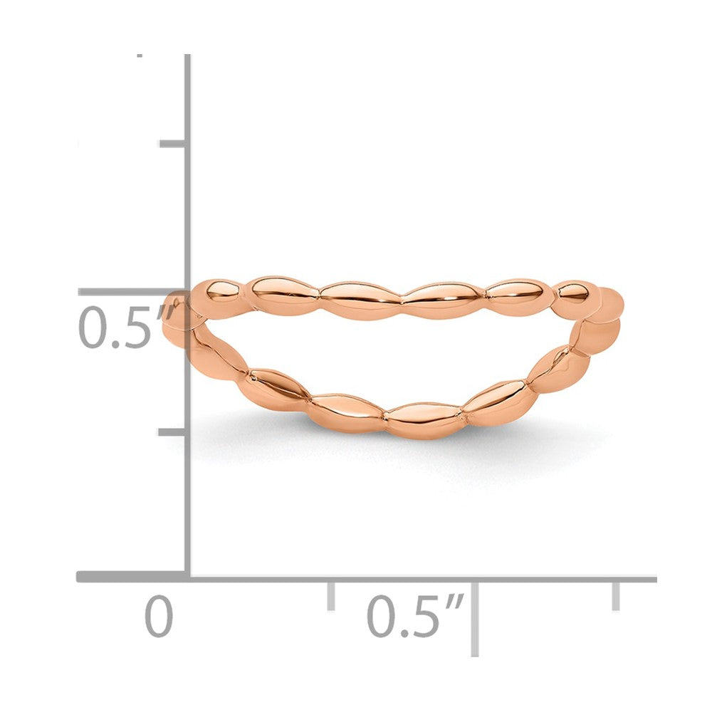 Sterling Silver Stackable Expressions Polished Pink-plate Wave Ring