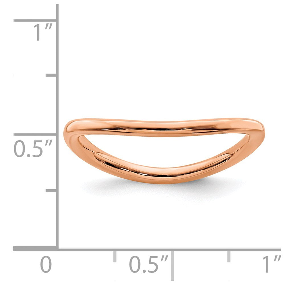 Sterling Silver Stackable Expressions Polished Pink-plated Wave Ring