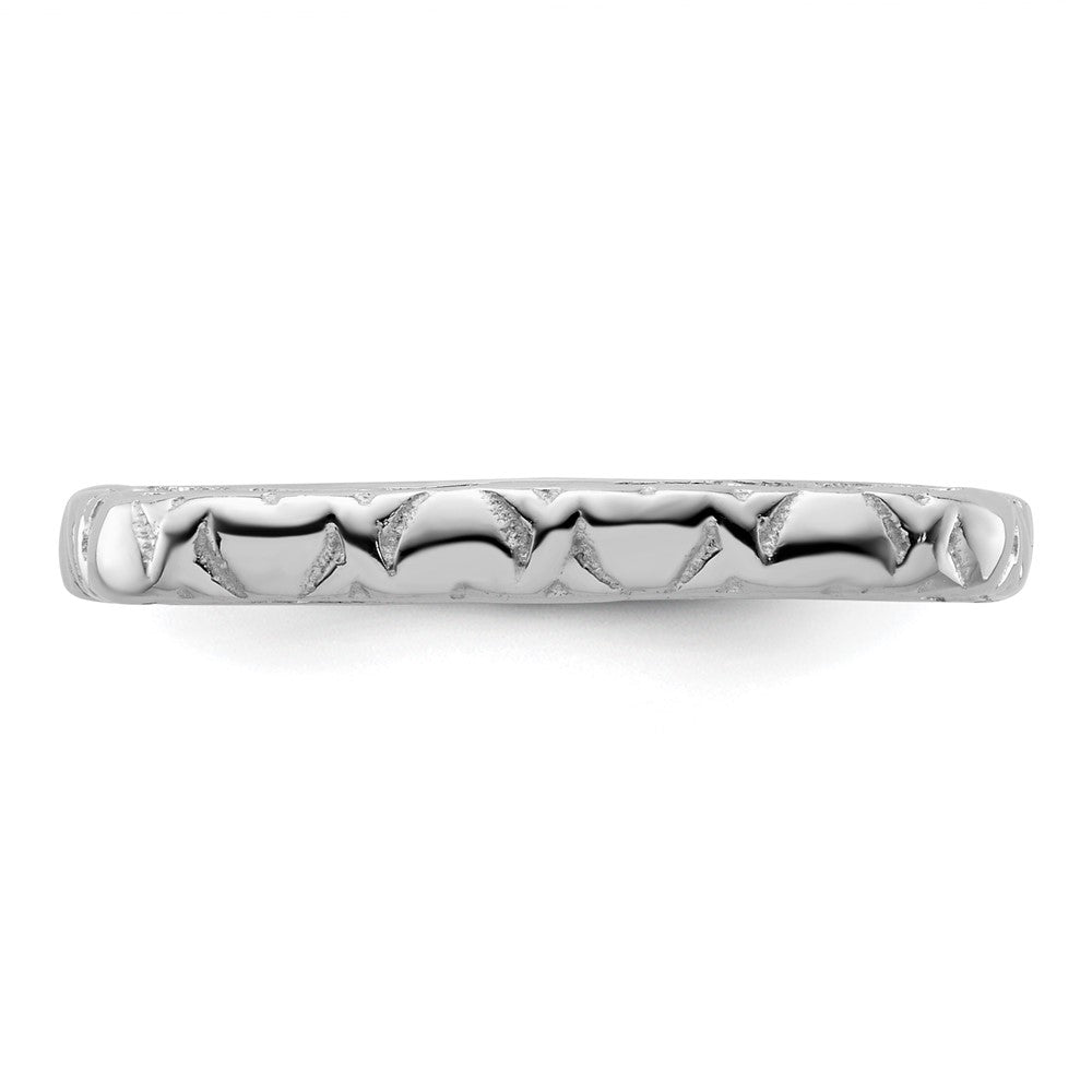 Sterling Silver Stackable Expressions Polished Rhodium-plated Square Ring