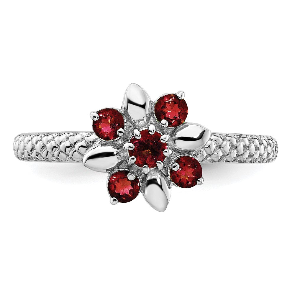 Sterling Silver Stackable Expressions Garnet Ring